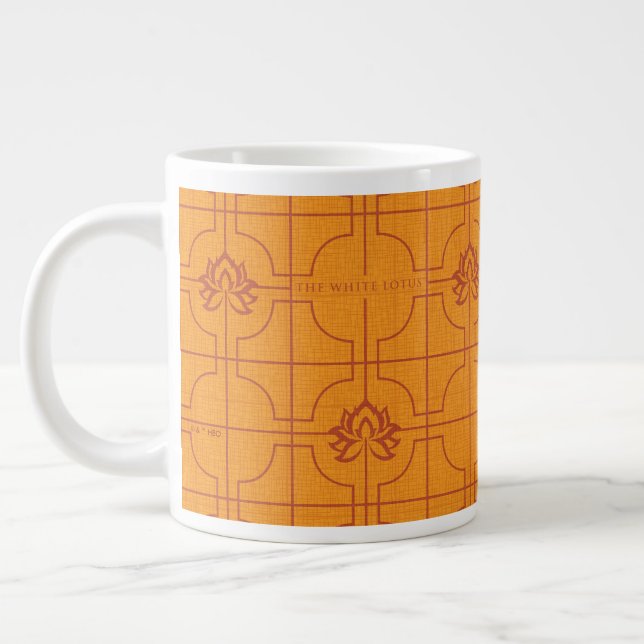 Taza De Café Gigante Patrón de rejilla Golden Lotus - El Lotus blanco (Izquierda)