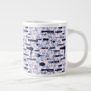 Taza De Café Gigante Patrón de Rosa azul cuidado de belleza