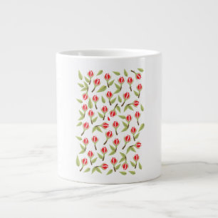 Taza De Café Gigante Patrón de Rosa Roja