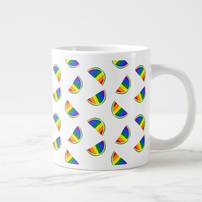 Taza De Café Gigante Patrón de sandía arco iris (Derecha)