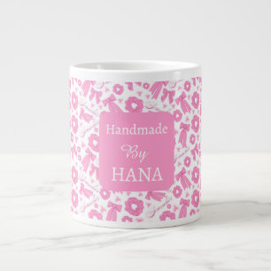 Taza De Café Gigante Patrón de Scrunchies Rosas Femeninos Accesorio de
