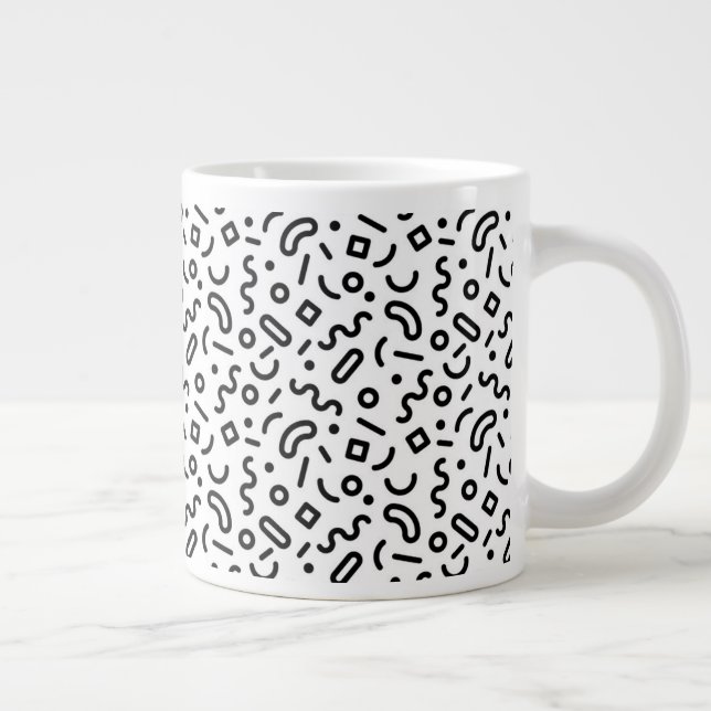 Taza De Café Gigante Patrón de silenciamiento retro (Derecha)