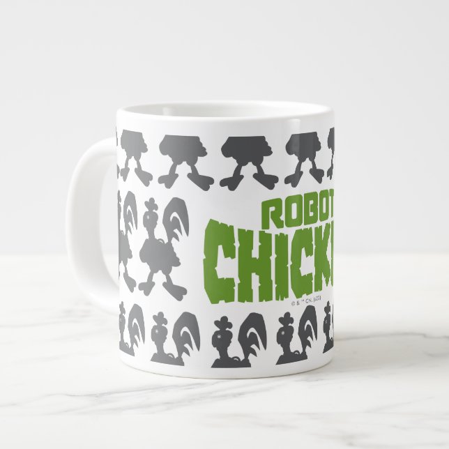 Taza De Café Gigante Patrón de silueta de pollo de Robot (Izquierda)