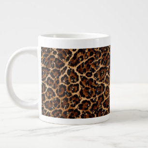 Taza De Café Gigante Patrón de Tigre de Cristal Negro y Dorado