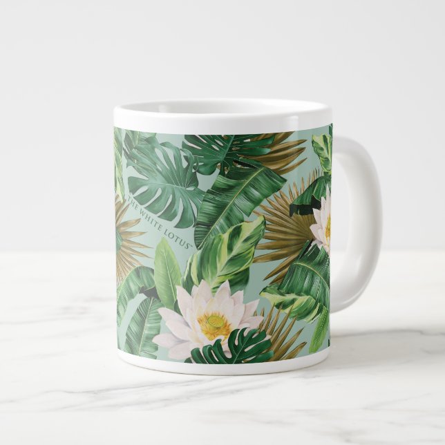 Taza De Café Gigante Patrón de toldo tropical blanco (Derecha)
