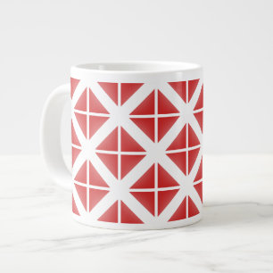 Taza De Café Gigante Patrón de triángulo rojo de moda