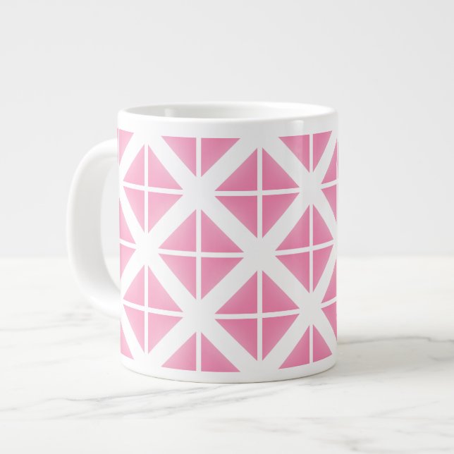 Taza De Café Gigante Patrón de triángulo rosa de moda (Izquierda)