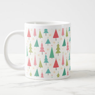 Taza De Café Gigante Patrón de vacaciones divertidas de los árboles nav