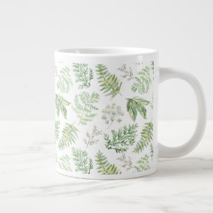 Taza De Café Gigante Patrón de vegetación forestal