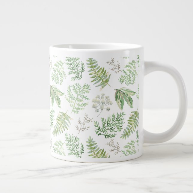 Taza De Café Gigante Patrón de vegetación forestal (Derecha)