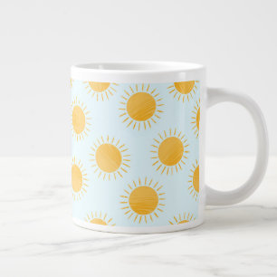Taza De Café Gigante Patrón del Día del Doodle Sunshine