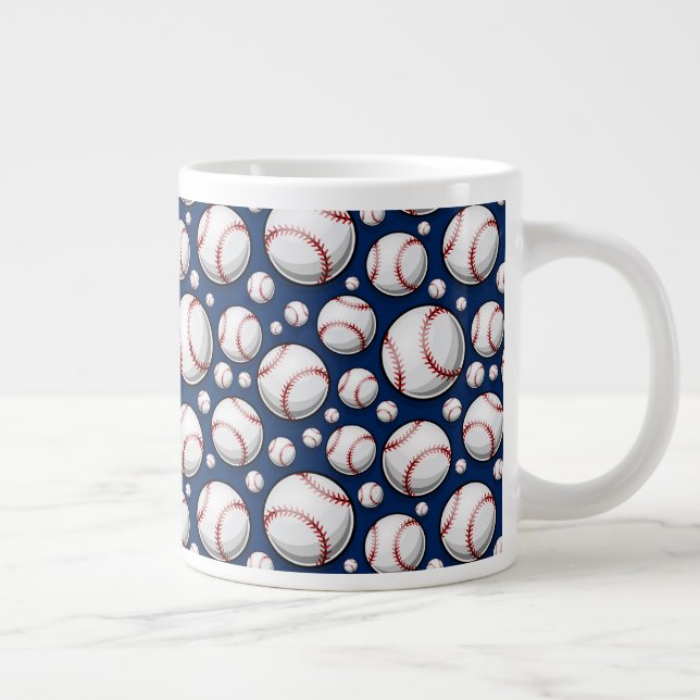 Taza De Café Gigante Patrón deportivo de béisbol (Derecha)
