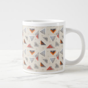 Taza De Café Gigante Patrón dibujado a mano de triángulo geométrico