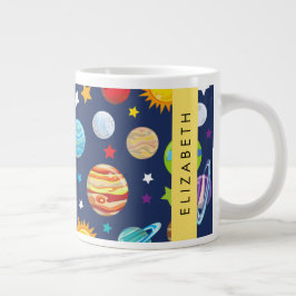 Taza De Café Gigante Patrón espacial, planetas, estrellas, cosmos, tu n