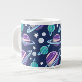 Taza De Café Gigante Patrón espacial, planetas, estrellas, galaxia, cos