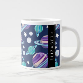 Taza De Café Gigante Patrón espacial, planetas, estrellas, galaxia, tu