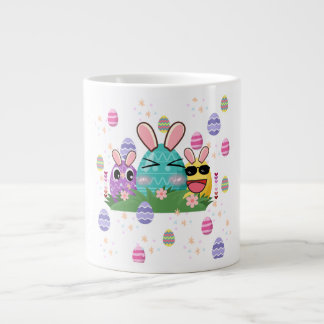 Taza De Café Gigante Patrón estético y lindo de huevo de Pascua