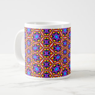 Taza De Café Gigante Patrón floral abstracto elegante
