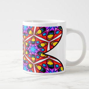 Taza De Café Gigante Patrón floral abstracto elegante