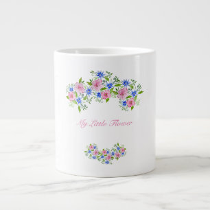 Taza De Café Gigante Patrón floral de primavera elegante