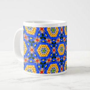 Taza De Café Gigante Patrón floral estético
