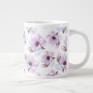 Taza De Café Gigante Patrón floral romántico