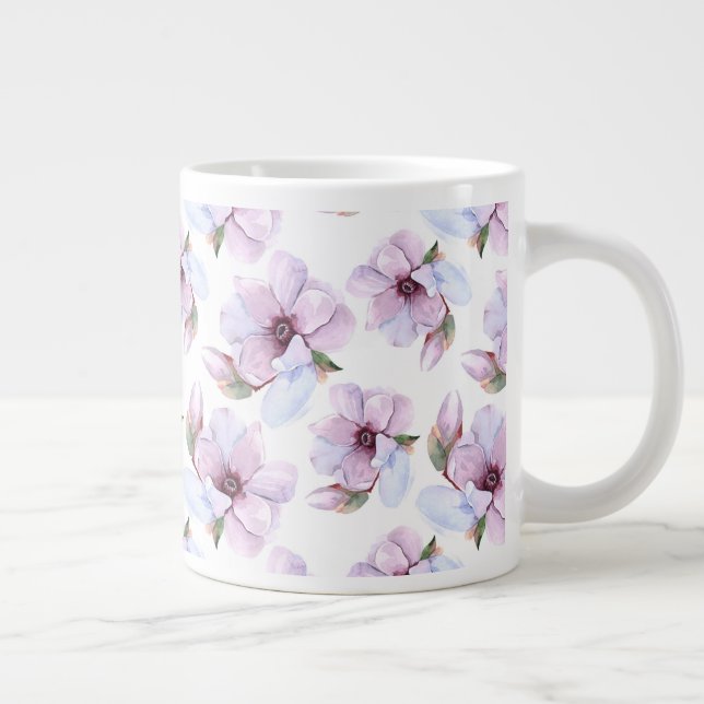 Taza De Café Gigante Patrón floral romántico (Derecha)
