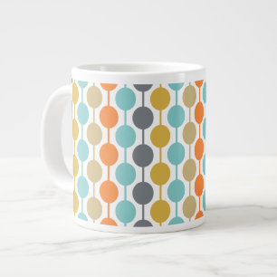 Taza De Café Gigante Patrón geométrico de círculos retro modernidad de