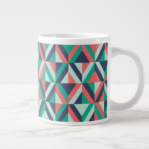 Taza De Café Gigante Patrón geométrico moderno de mediados del siglo
