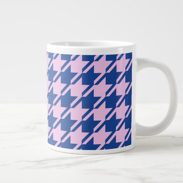 Taza De Café Gigante Patrón grande rosado y azul (Derecha)