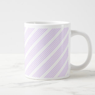 Taza De Café Gigante Patrón Lilac púrpura y blanco de cinco rayas