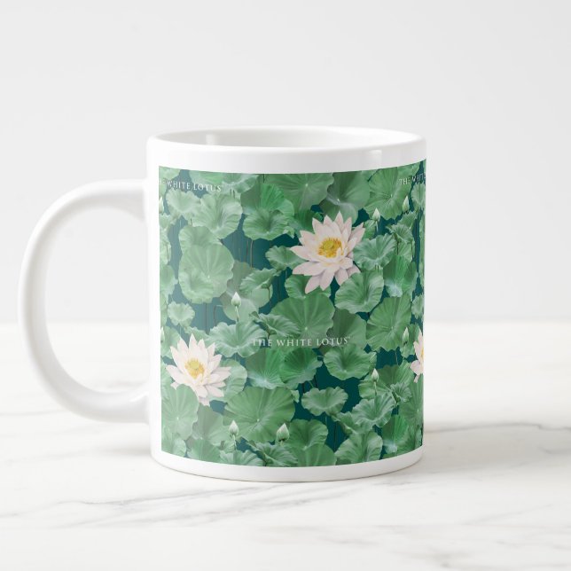 Taza De Café Gigante Patrón Lotus Lagoon - El Lotus blanco (Izquierda)
