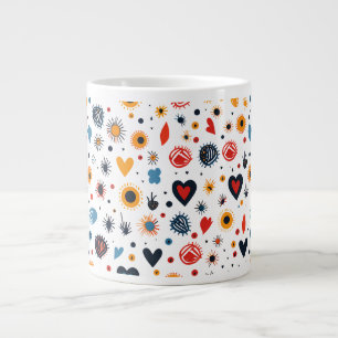 Taza De Café Gigante Patrón moderno de Batik sin foco