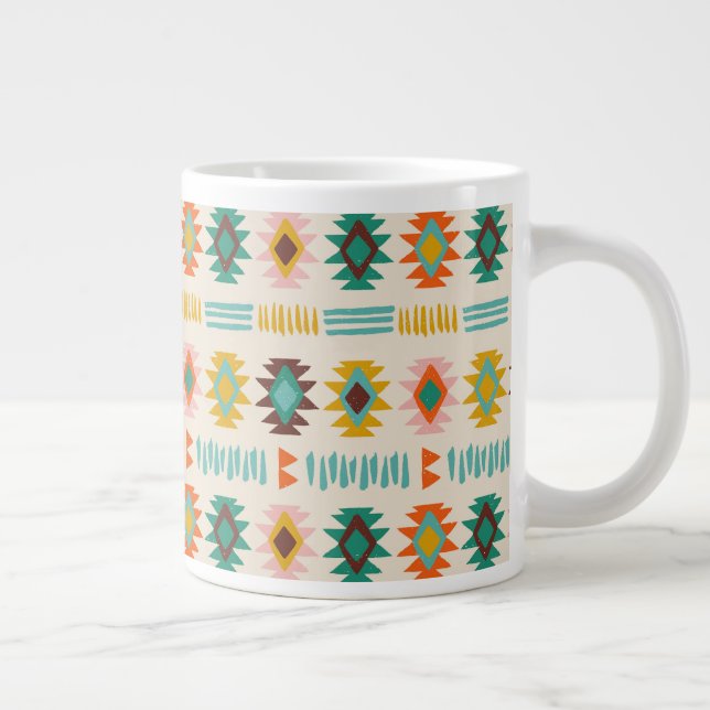 Taza De Café Gigante Patrón nativo americano de Navajo (Derecha)