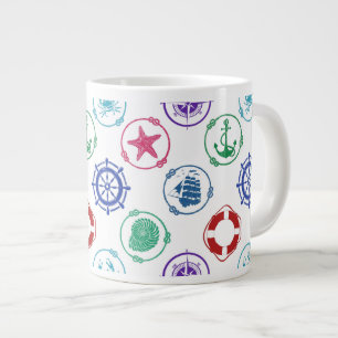 Taza De Café Gigante Patrón Náutico colorido