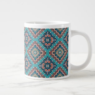 Taza De Café Gigante Patrón Navajo Mosaico de los indios nativos americ