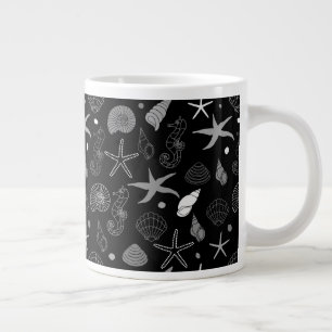 Taza De Café Gigante Patrón negro de vida marina