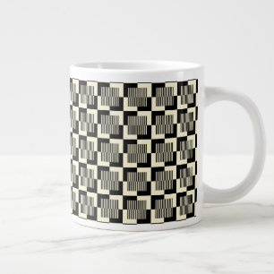 Taza De Café Gigante Patrón negro y blanco retro