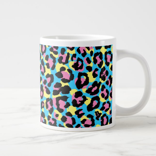 Taza De Café Gigante Patrón Neon Leopard Spots (Derecha)