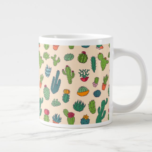 Taza De Café Gigante Patrón permanente de cactus (Derecha)