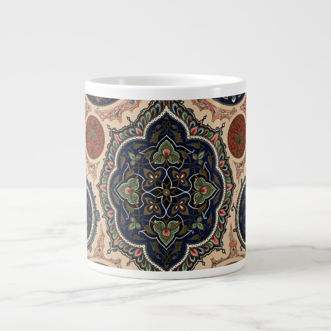 Taza De Café Gigante Patrón retro intrincado árabe (Frente)