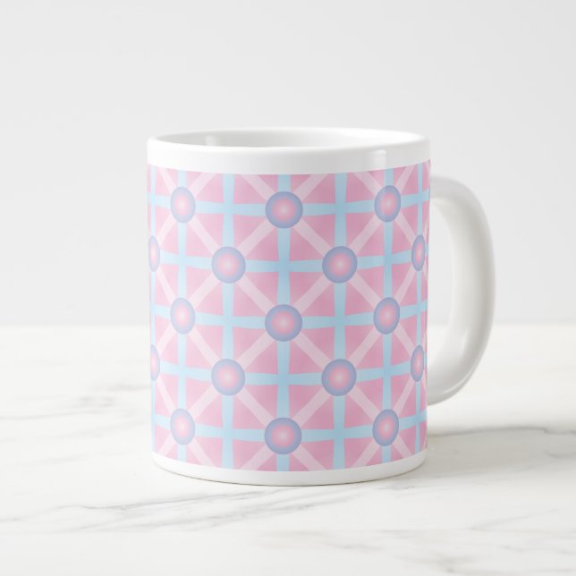 Taza De Café Gigante Patrón rosa, púrpura y azul claro (Derecha)