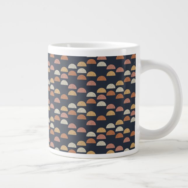 Taza De Café Gigante Patrón semicírculo geométrico (Derecha)
