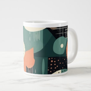 Taza De Café Gigante Patrón sin soldadura mínimo abstracto - Geométrico