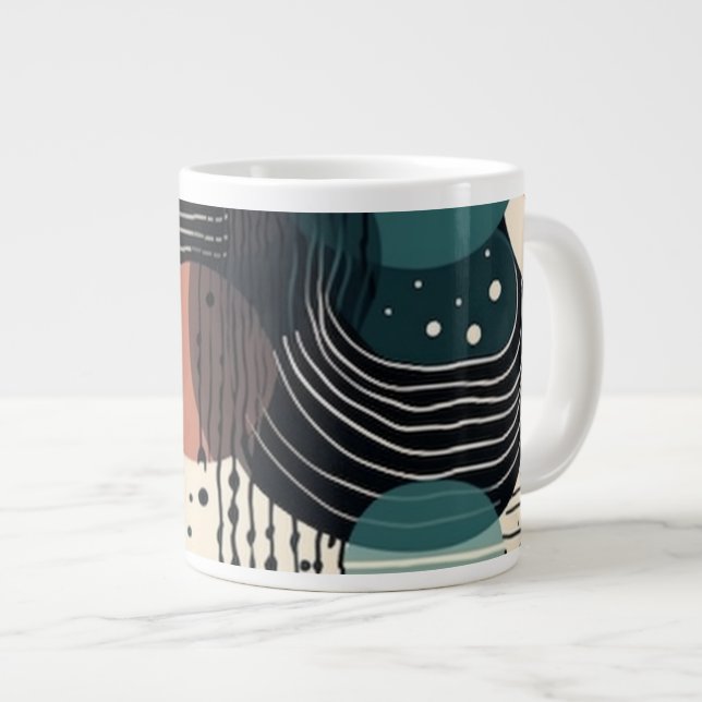 Taza De Café Gigante Patrón sin soldadura mínimo abstracto - Geométrico (Derecha)