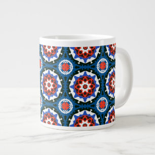Taza De Café Gigante Patrón Suzani con ornamento audaz