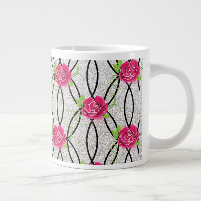 Taza De Café Gigante Patrón Zig Zag, flor (Derecha)