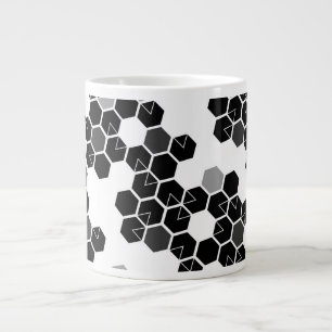Taza De Café Gigante Patrones de datos hexadecimales blancos y negros l