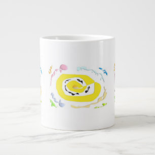 Taza De Café Gigante patrones de flores amarillas adorables