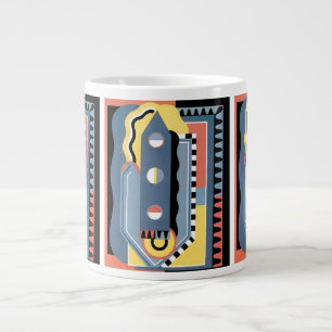 Taza De Café Gigante Patrones geométricos de jazz Pochoir Art Déco vint